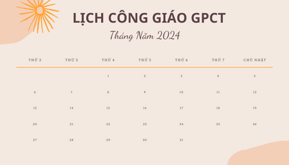 Lịch Công Giáo T5.2024